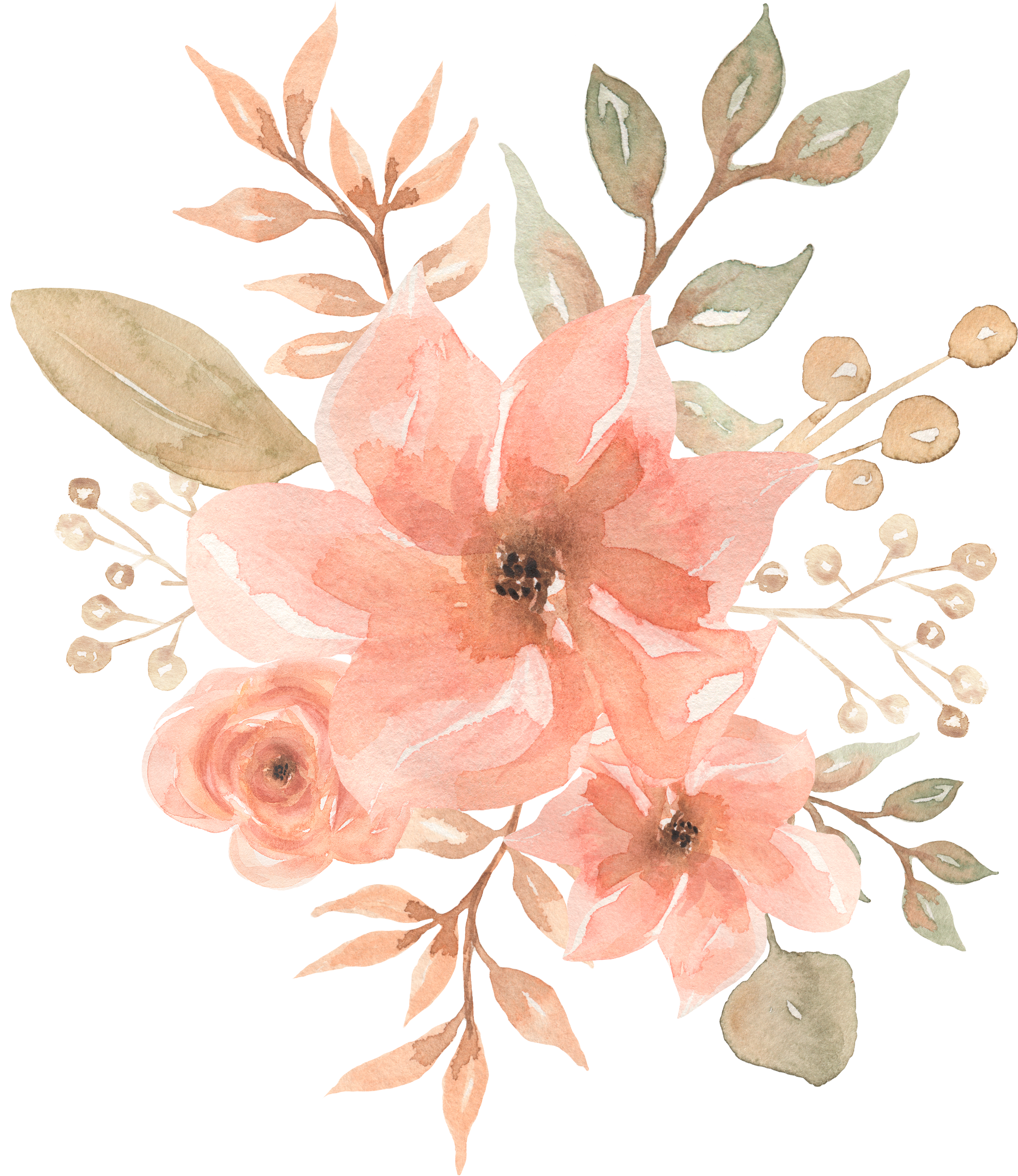 Flowers in Watercolor Style